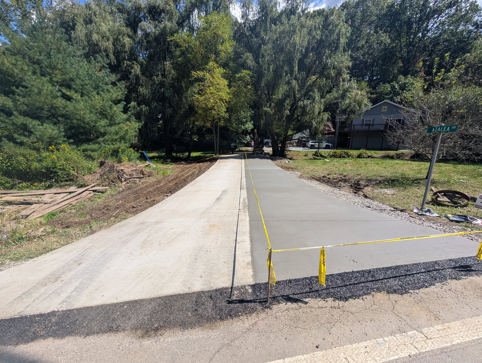 Two-stage driveway pour