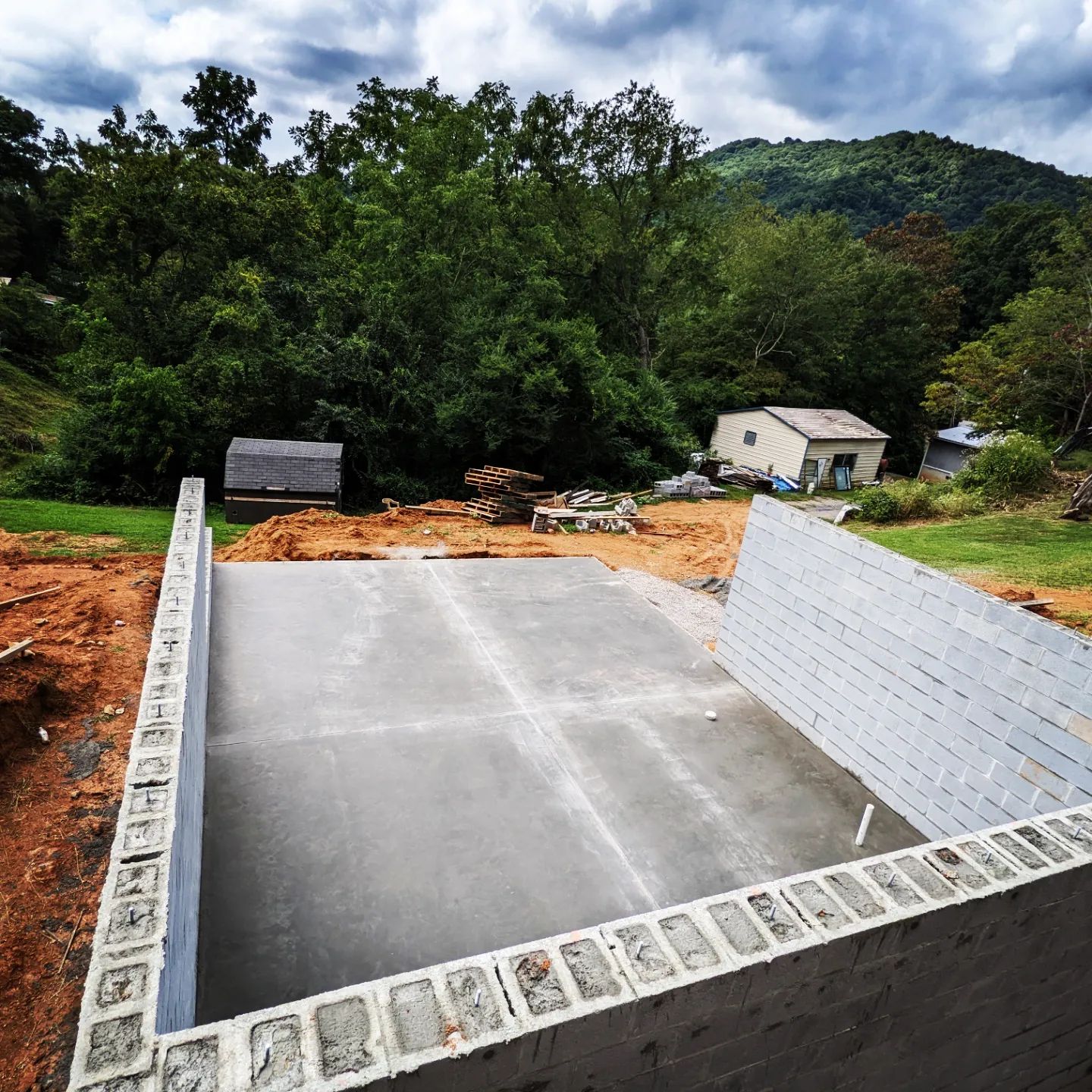 Garage floor pour