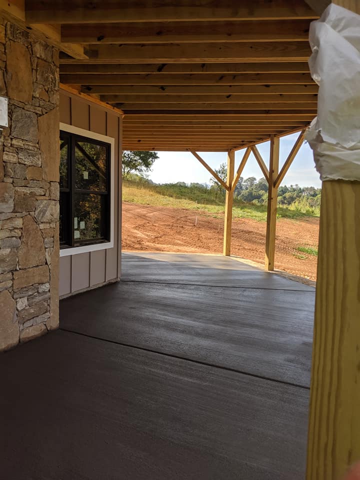 Porch concrete pour